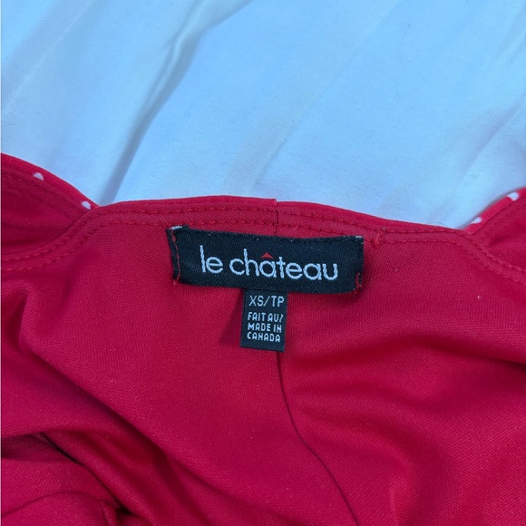 Le Chateau Red Polka Dot Midi Dress - Picture 5 of 6